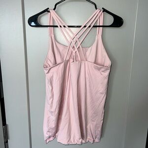 Athleta Hyper Focused Tank Women Strappy Scoop Neck Yoga Workout Top Pink XL